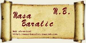 Maša Baralić vizit kartica